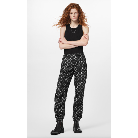 Louis Vuitton Stencil Effect Black White Monogram Logo Jogging Jogger Pants 40 - Picture 3 of 12